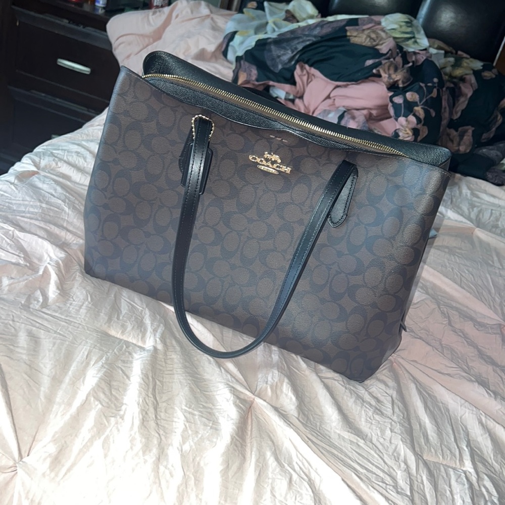 Brown large coach purse
